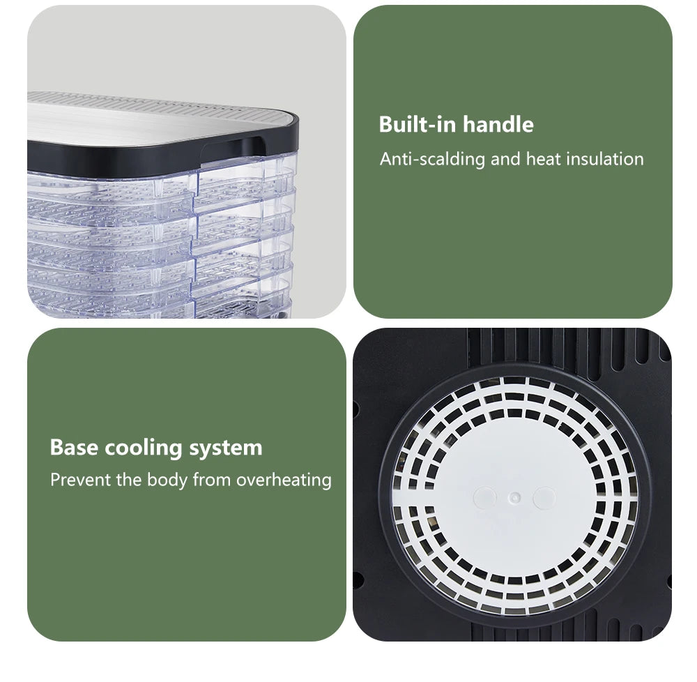 BioloMix 5-Tray Food Dehydrator | BPA-Free Digital Timer & Temperature Control - Chamberland Homes