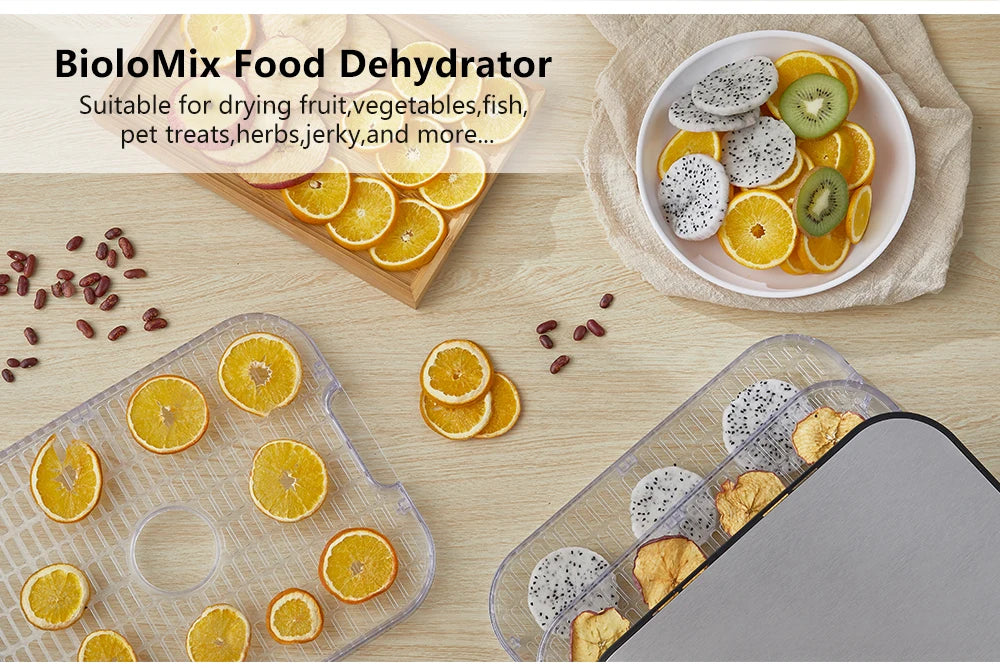 BioloMix 5-Tray Food Dehydrator | BPA-Free Digital Timer & Temperature Control - Chamberland Homes