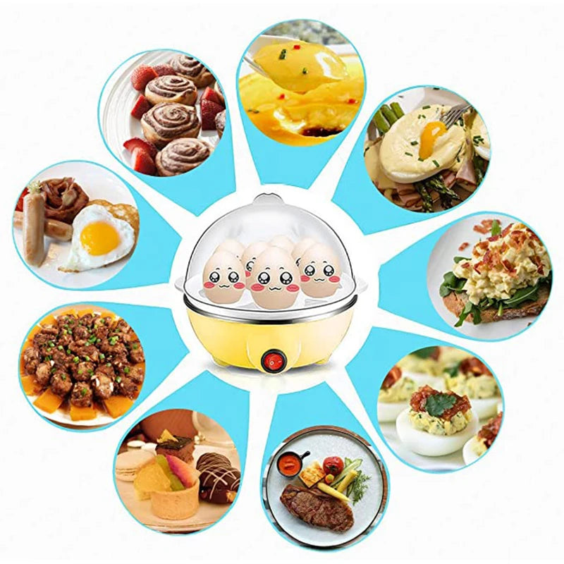 7-Egg Electric Egg Cooker | Multi-Function Steamer for Omelette