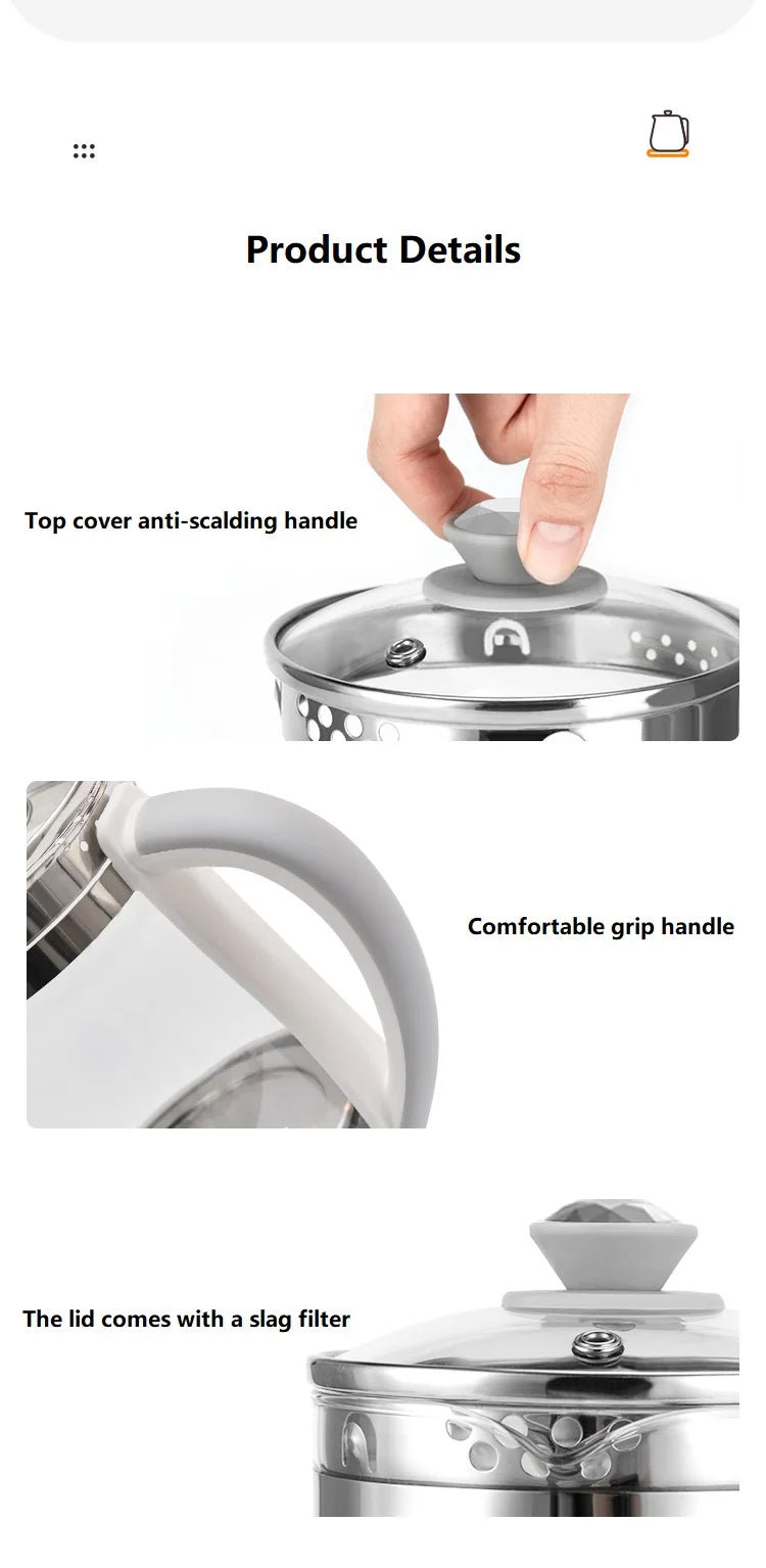 1.5L Electric Kettle | Automatic Multicooker Teapot & Coffee Pot - Chamberland Homes