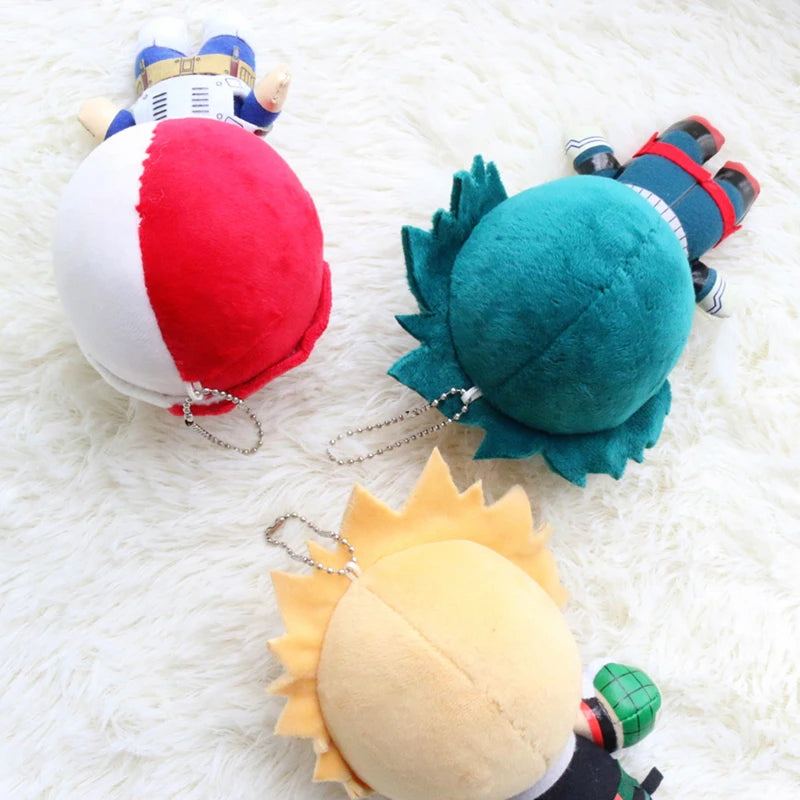 15CM My Hero Academia Plush Pendants – Izuku, Katsuki, & Shouto Soft Doll Keychains - Chamberland Homes