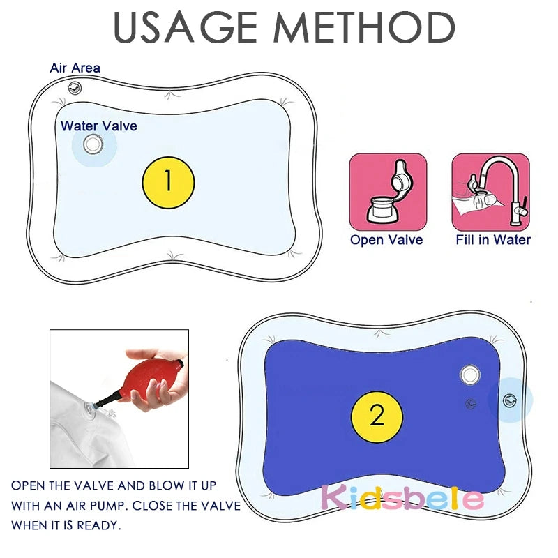 Kidsbele Inflatable Baby Water Play Mat | Tummy Time Toy - Chamberland Homes