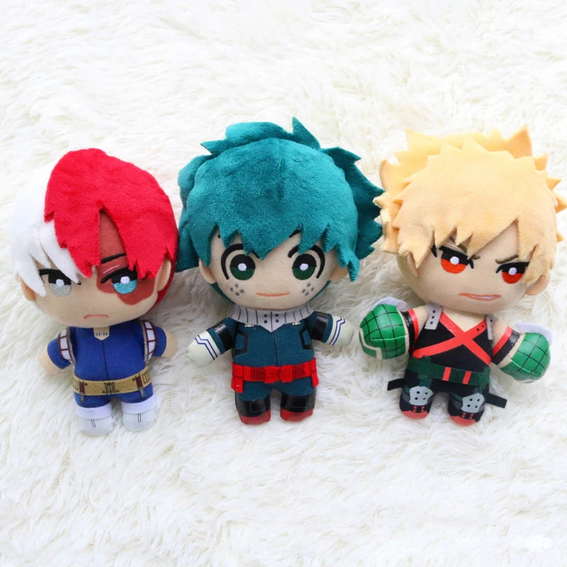 15CM My Hero Academia Plush Pendants – Izuku, Katsuki, & Shouto Soft Doll Keychains - Chamberland Homes