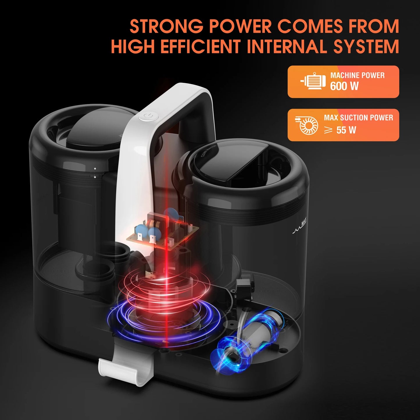 GOOVI Spot Cleaner 600W Handheld Carpet Cleaner | Sofa Curtain Cleaner - Chamberland Homes