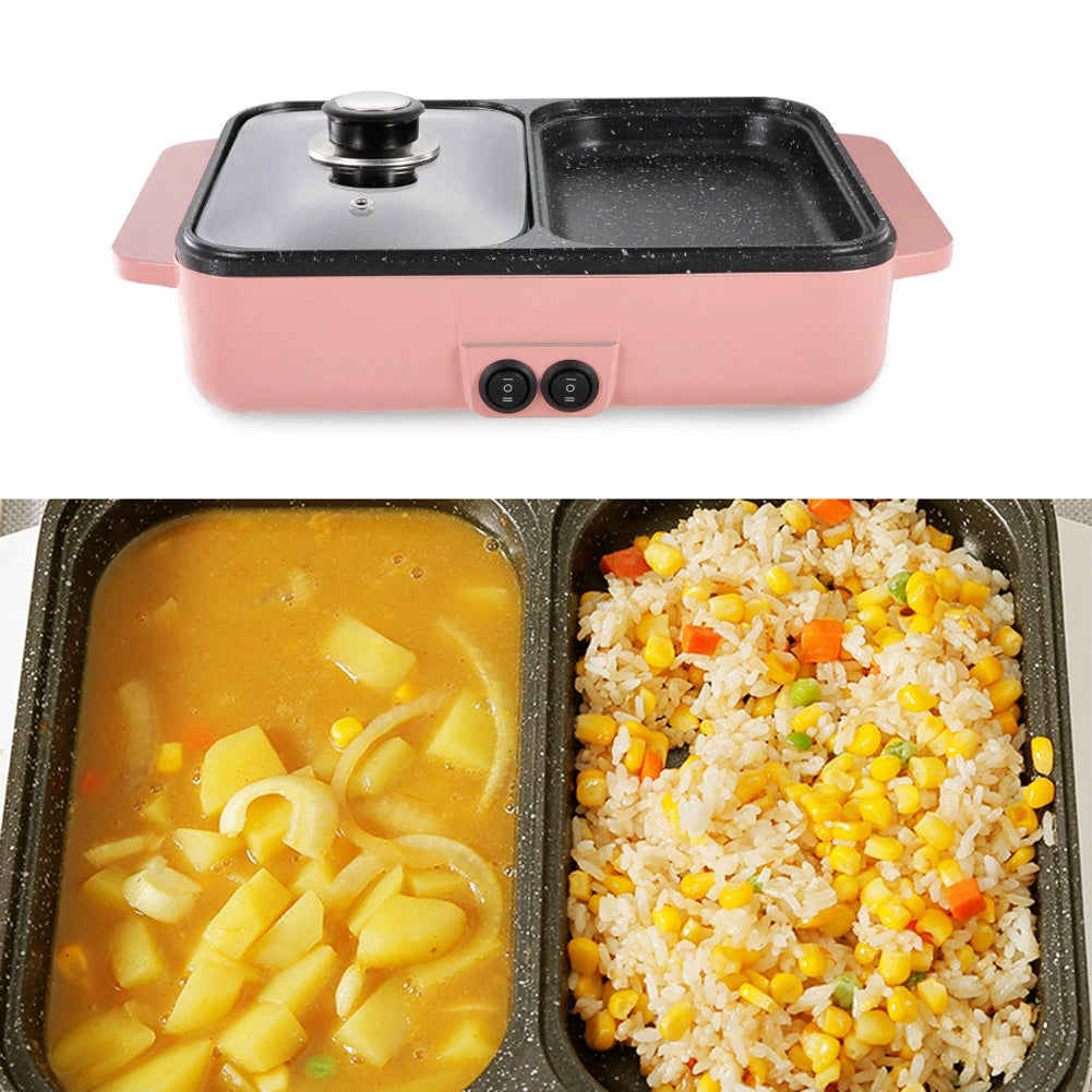 1000W Electric Hot Pot 2-in-1 Cooker | Two-Speed Temperature Control - Chamberland Homes