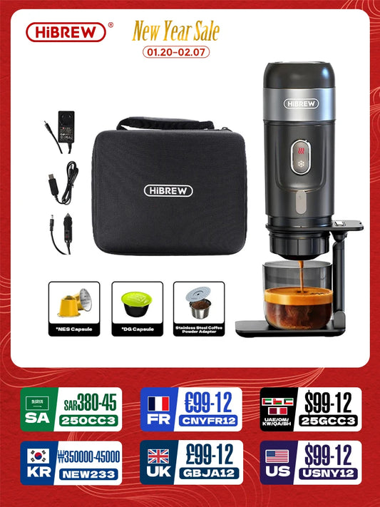 HiBREW Portable Coffee Machine | DC12V Espresso Maker for Car & Home - Chamberland Homes