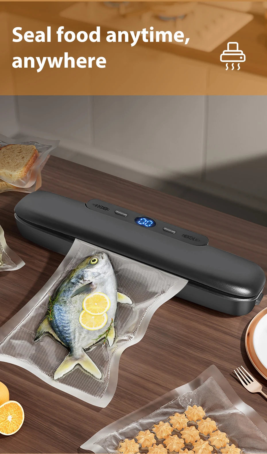 Electric Vacuum Food Sealer Machine | Wet & Dry Packing - Chamberland Homes