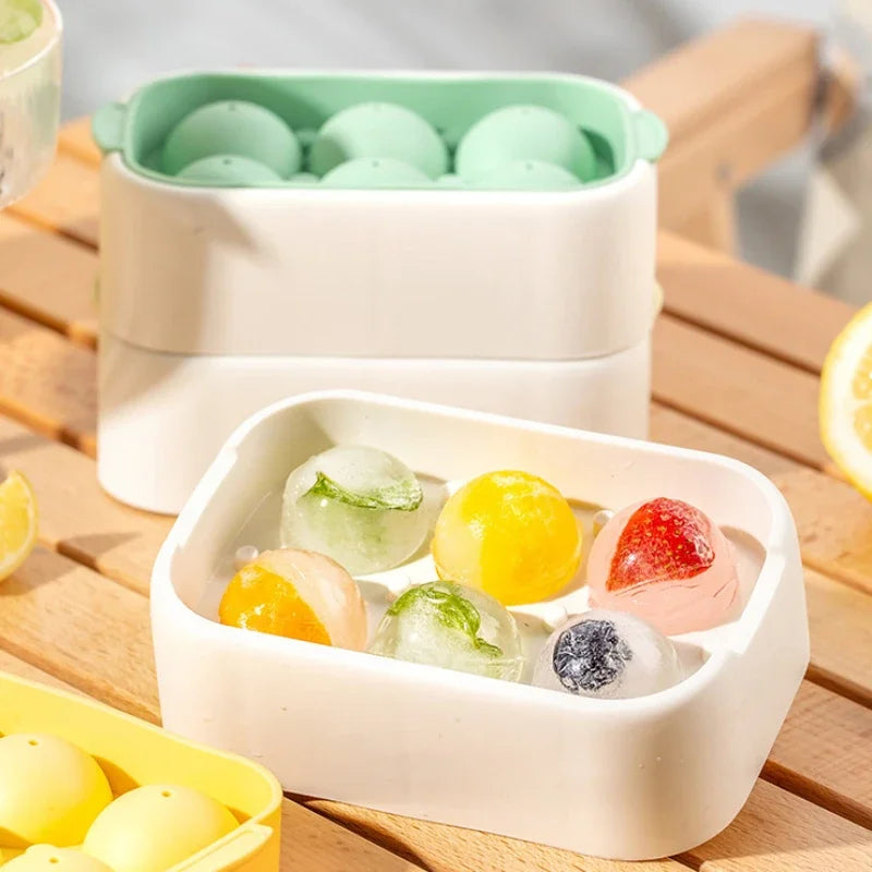 6-Cell Round Ice Cube Mold with Lid | Whiskey & Juice - Chamberland Homes
