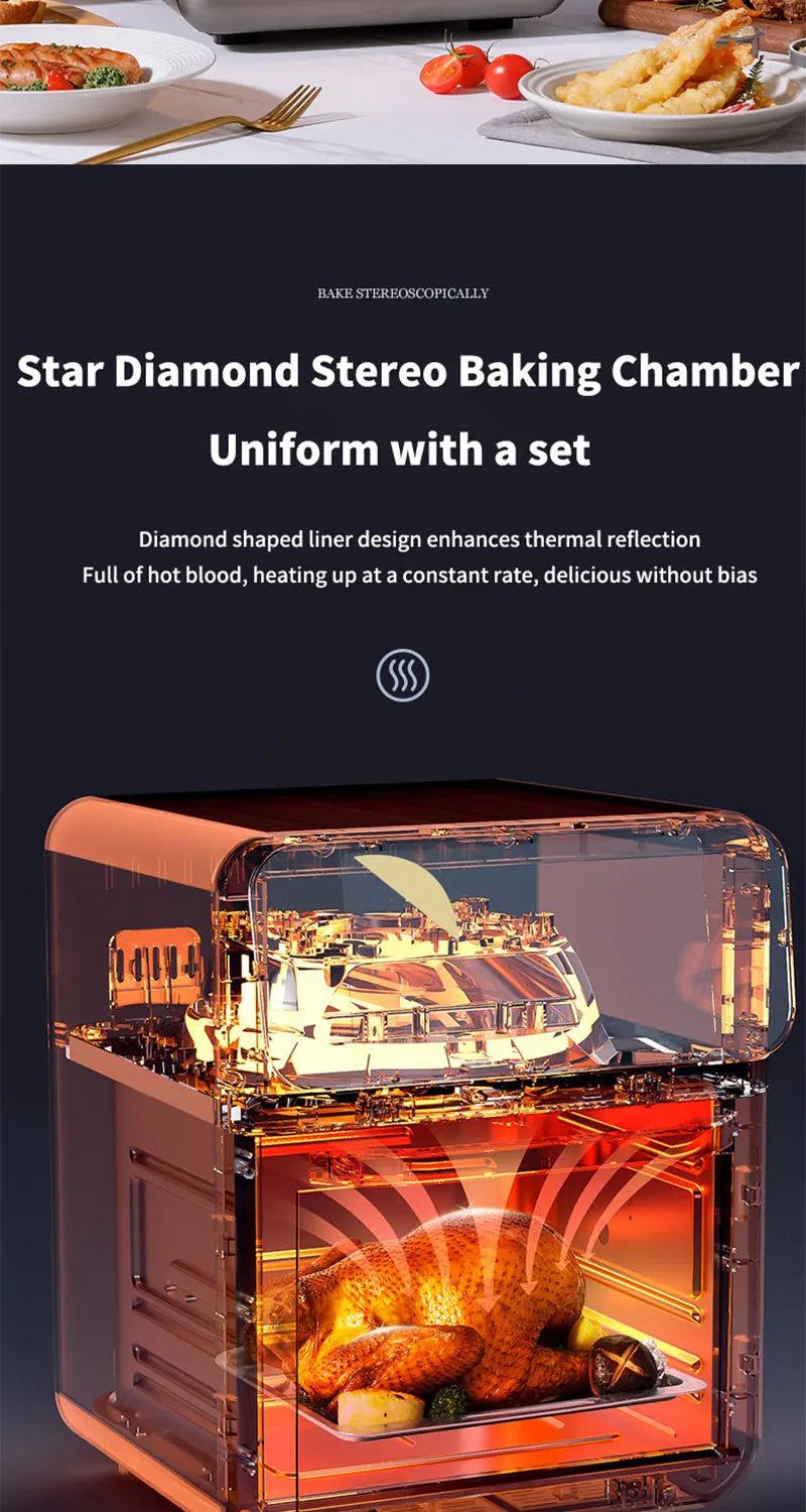 10L Electric Air Fryer | Oil-Free, 360° Convection Oven Fryer - Chamberland Homes
