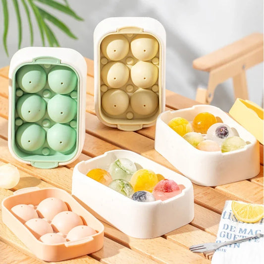 6-Cell Round Ice Cube Mold with Lid | Whiskey & Juice - Chamberland Homes