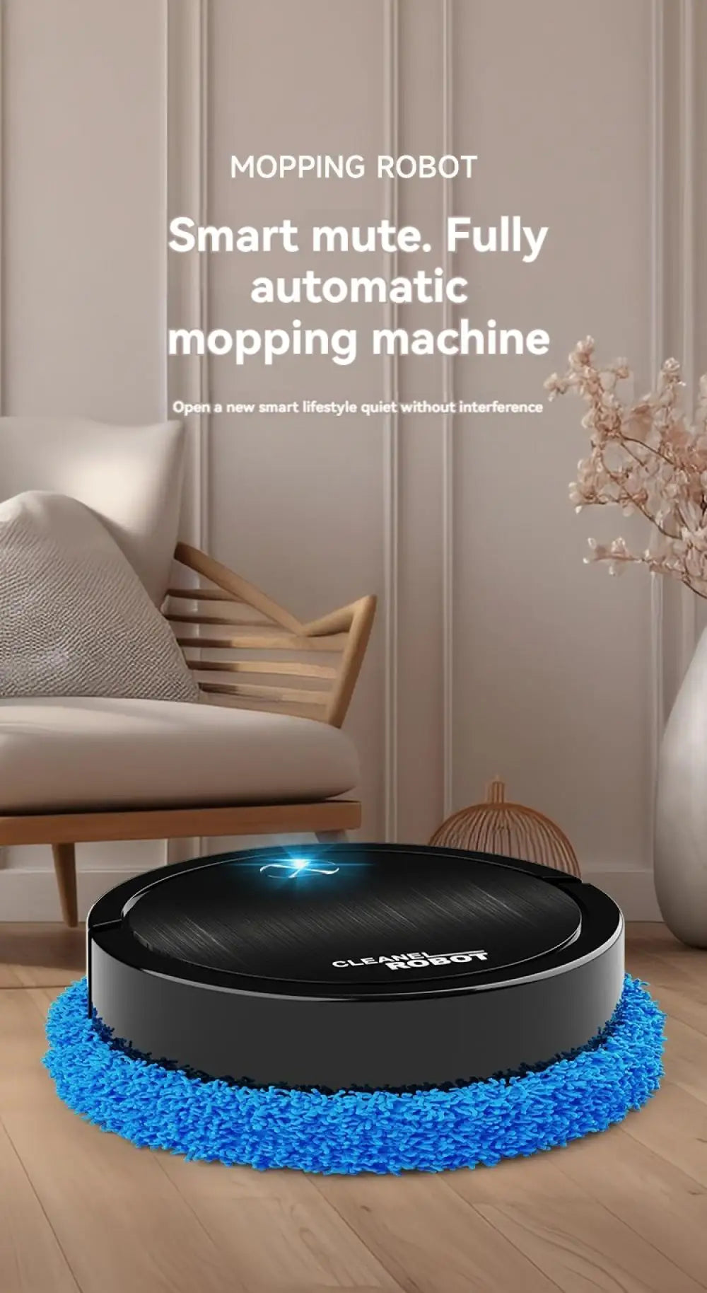 Floor Mopping Robot | Silent Wet & Dry Automatic Electric Sweeper - Chamberland Homes