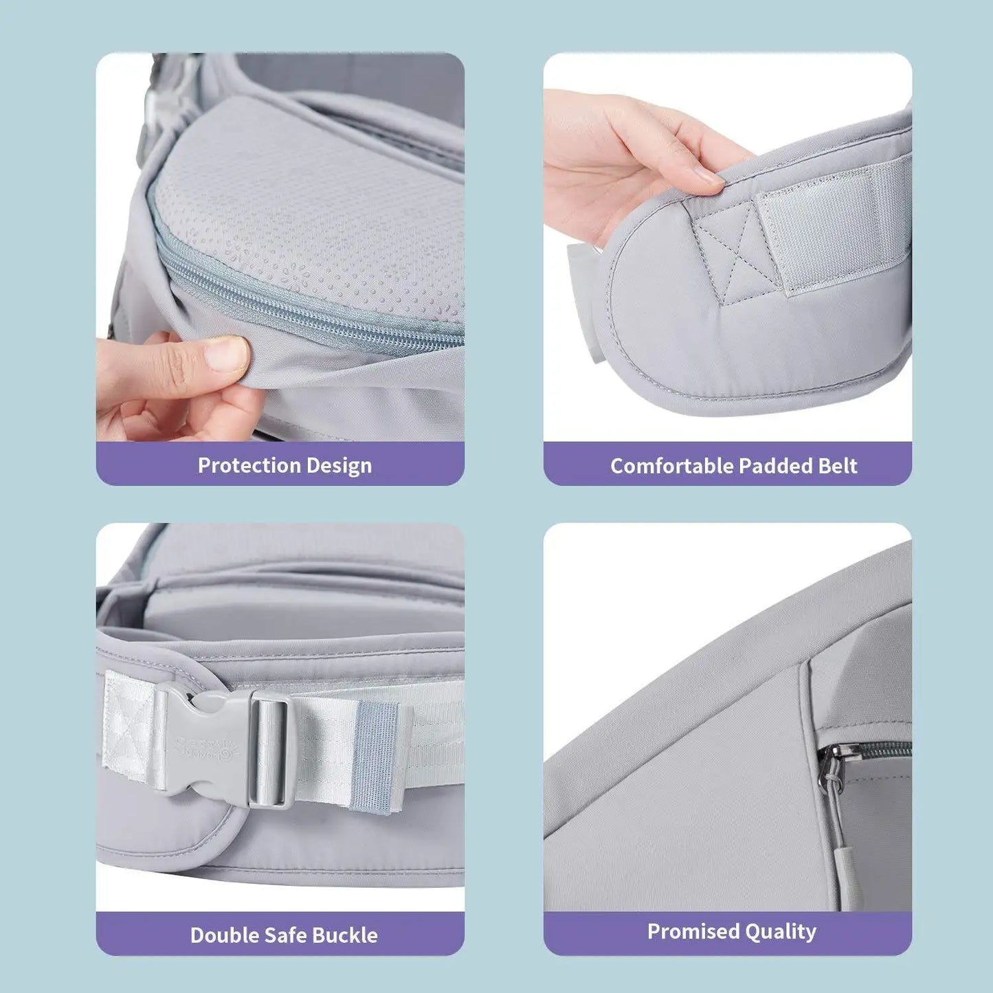 Sunveno Ergonomic Baby Carrier | Infant Hip Seat & Adjustable Stool