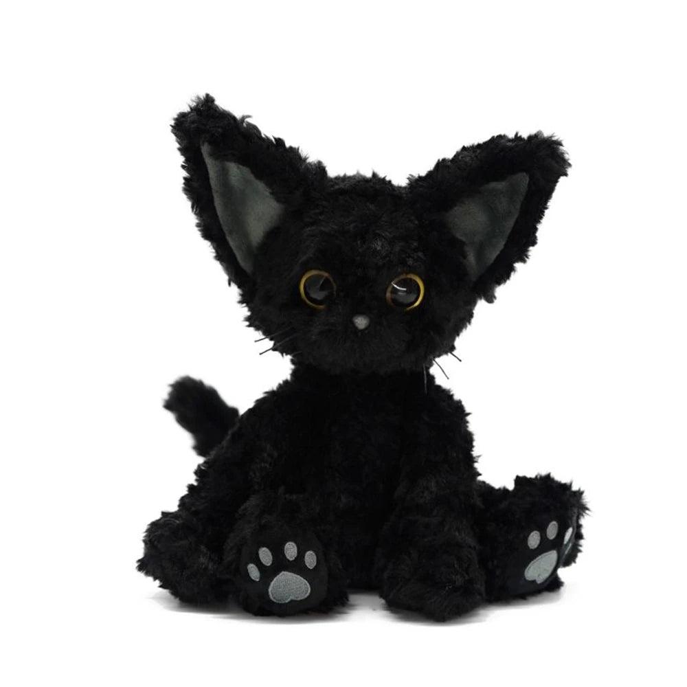 Cute Plaime Cat Plush Toy Curly KUKI Black Cat Plushie Doll - Chamberland Homes