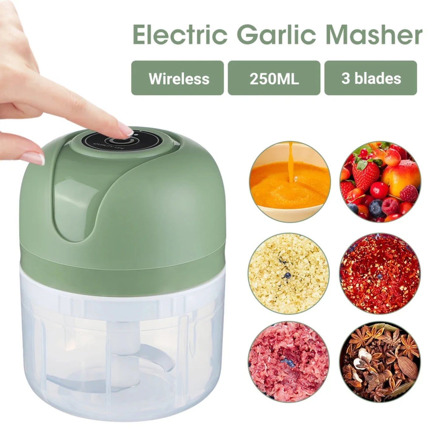 Efficient Portable Garlic Chopper | USB Powered Mini Kitchen Gadget - Chamberland Homes