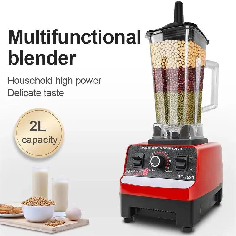 2000ML Large Capacity Ice Crusher & Food Processor Blender