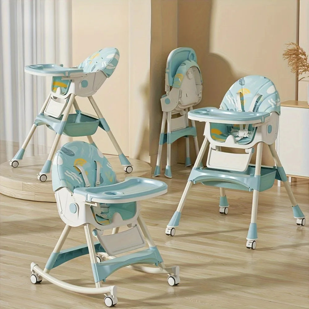 3-in-1 Convertible Baby High Chair | Foldable Infant Rocker - Chamberland Homes