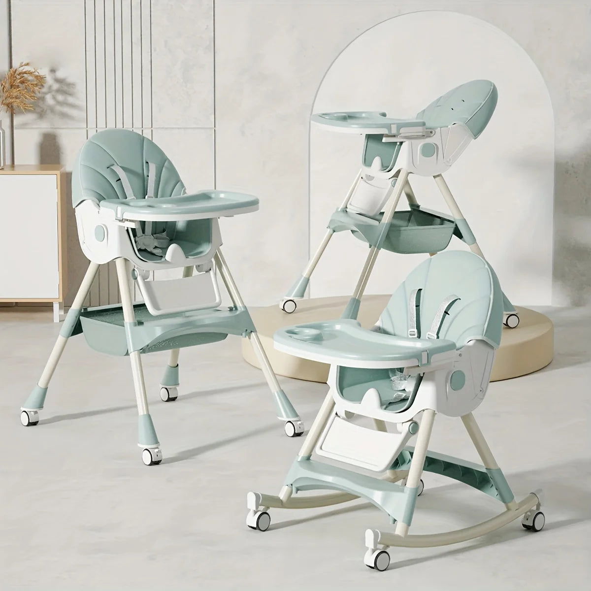 3-in-1 Convertible Baby High Chair | Foldable Infant Rocker - Chamberland Homes