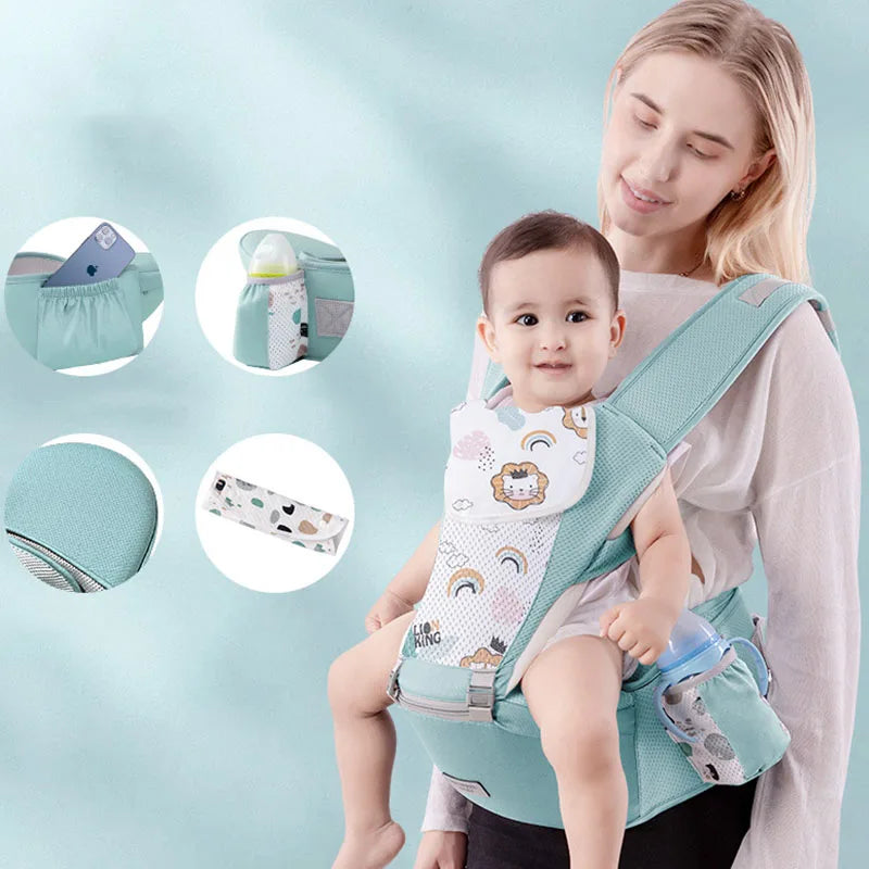 Baby Carrier Waist Stool with Storage Bag | Ergonomic Hipseat Sling