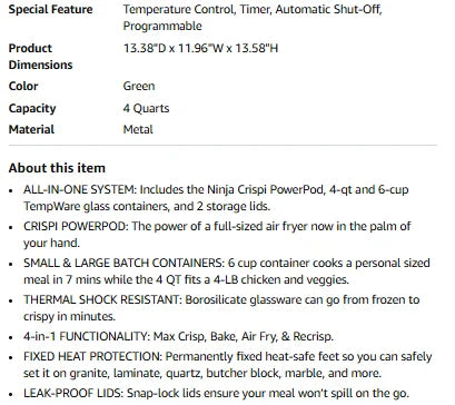 Glass Air Fryer, Microwave, Freezer Safe - Chamberland Homes