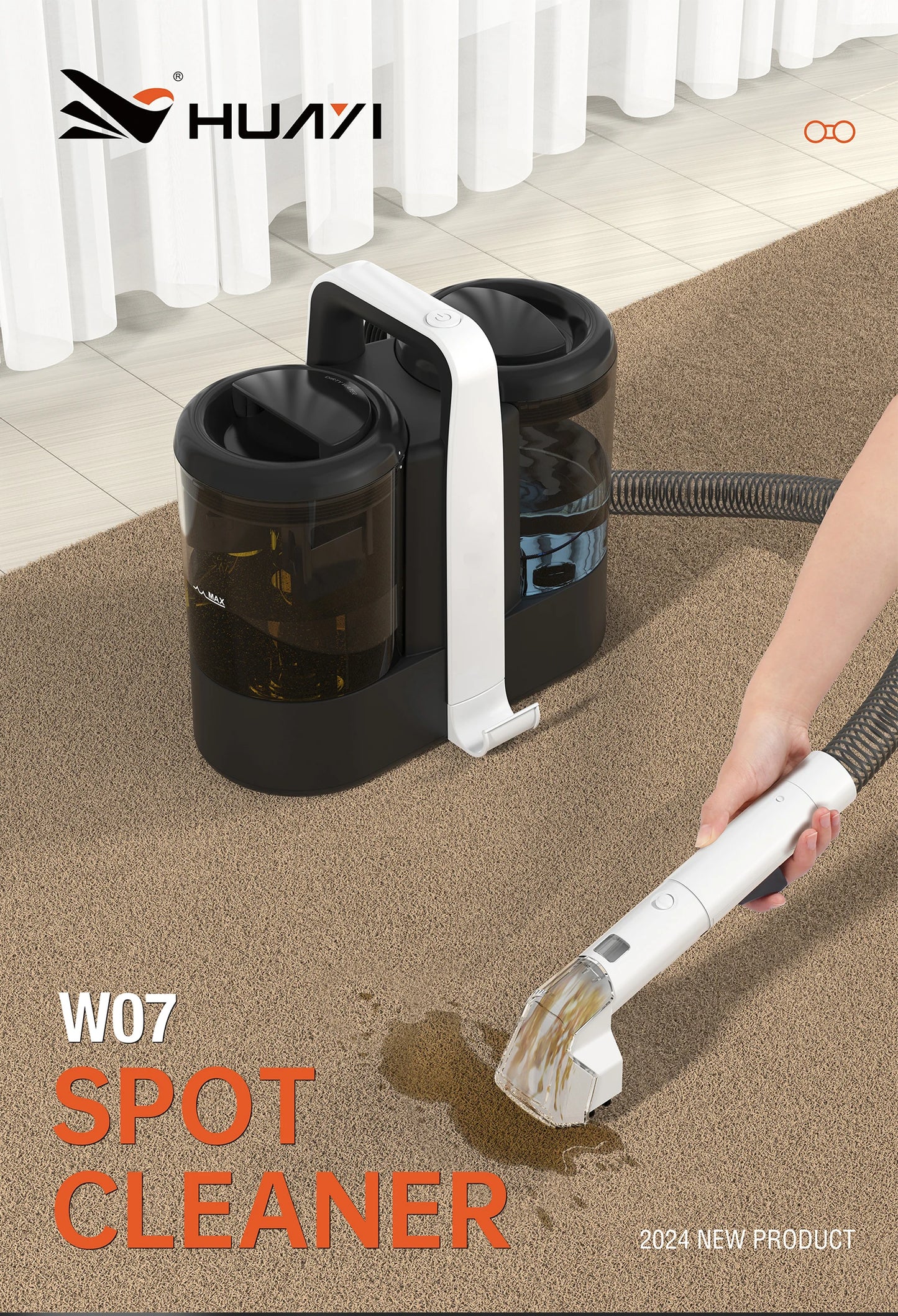 GOOVI Spot Cleaner 600W Handheld Carpet Cleaner | Sofa Curtain Cleaner - Chamberland Homes