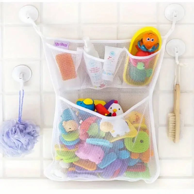 Baby Shower Bath Toys Storage Bag | Suction Cup Organizer Net - Chamberland Homes