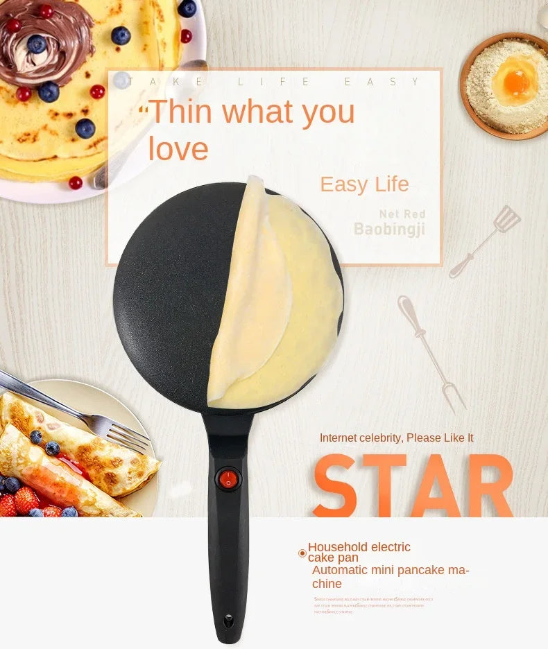 220V Electric Crepe Maker | Non-stick Pancake & Pizza Baking Pan - Chamberland Homes