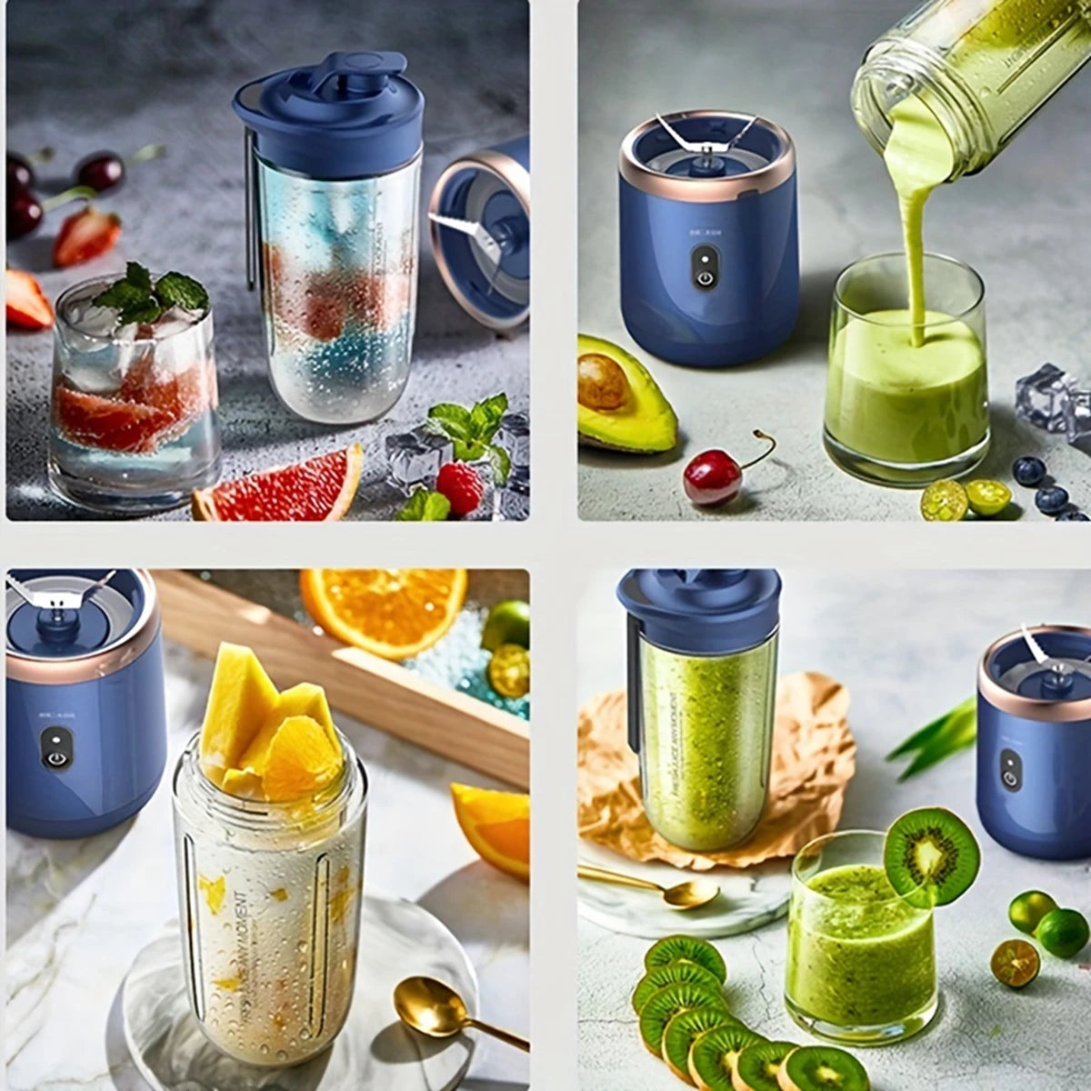 Portable Electric Juice Extractor | Blue/Pink Multi-Function Mixing Cup - Chamberland Homes