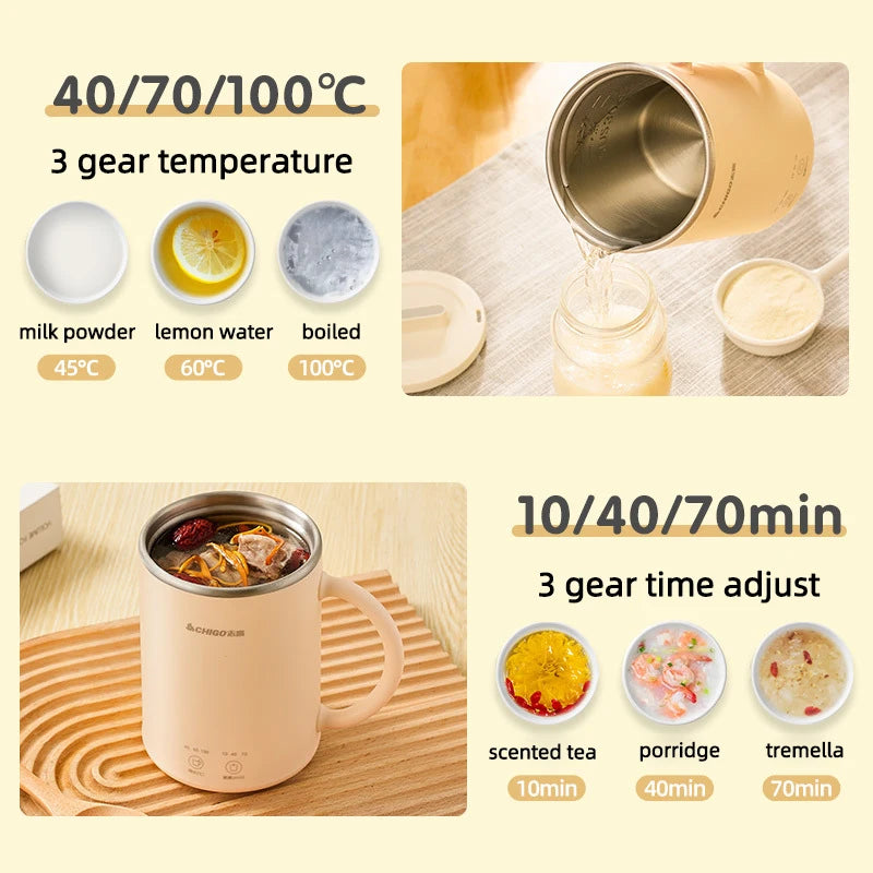 400ml Electric Kettle | Tea Pot & Multi-function Stew Cup - Chamberland Homes