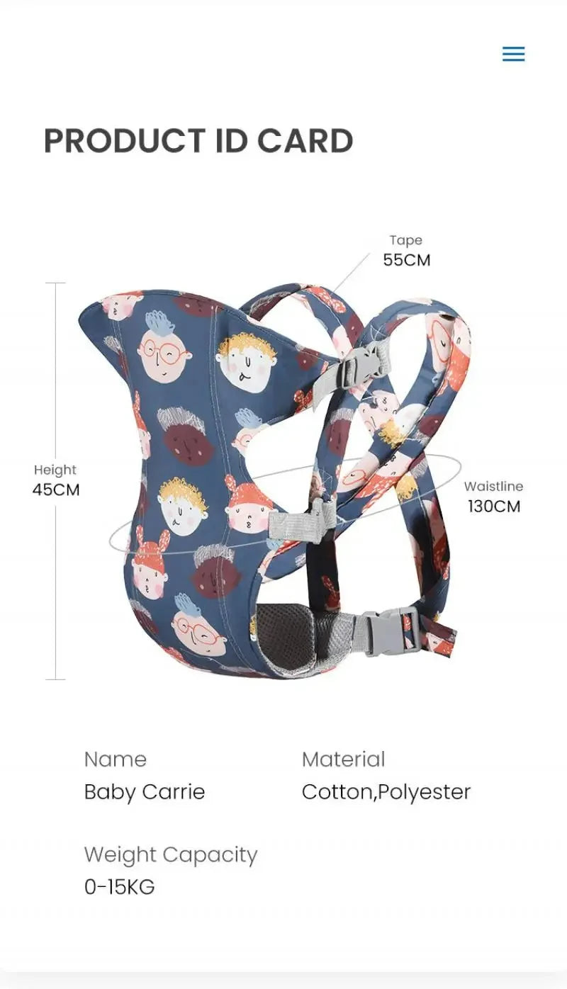 Baby Carrier Front Carry Horizontal Waist Stool | Ergonomic Adjustable - Chamberland Homes