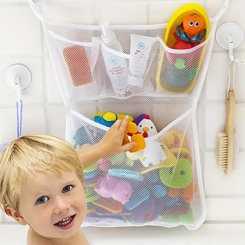 Baby Shower Bath Toys Storage Bag | Suction Cup Organizer Net - Chamberland Homes