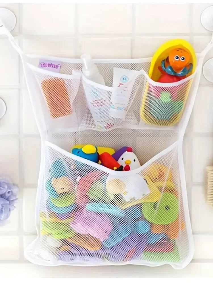 Baby Shower Bath Toys Storage Bag | Suction Cup Organizer Net - Chamberland Homes