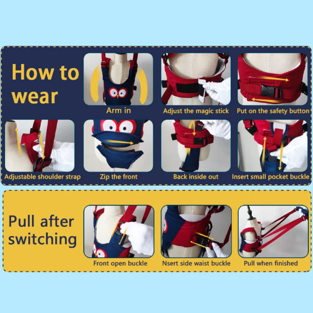 Toddler Baby Walker | Learning Walking Aid Safety Reins Harness