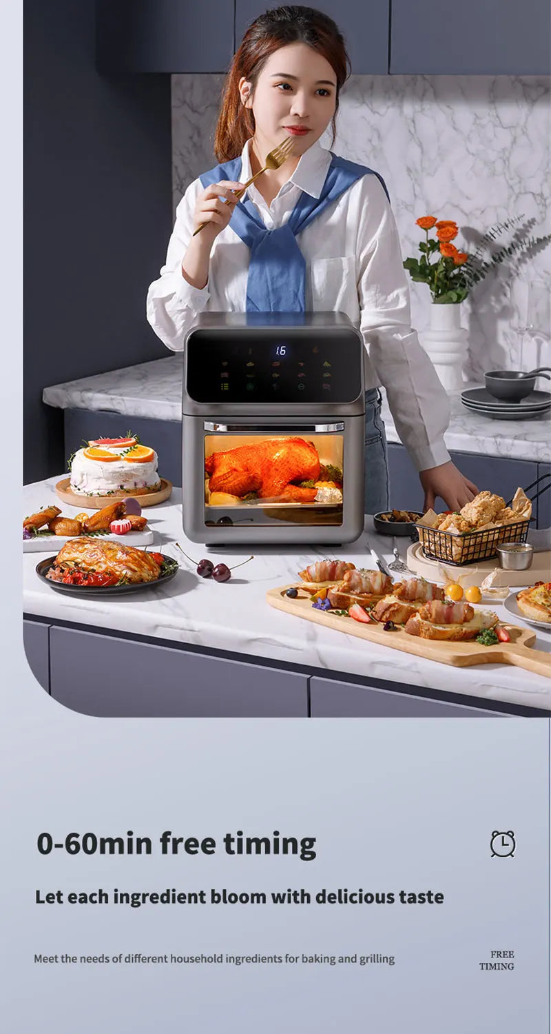 10L Electric Air Fryer | Oil-Free, 360° Convection Oven Fryer - Chamberland Homes