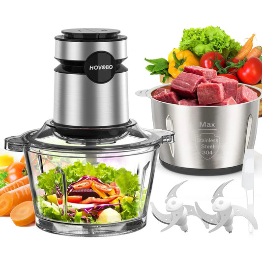 500W Electric Food Processor 2-Speed Meat Grinder & Vegetable Chopper - Chamberland Homes