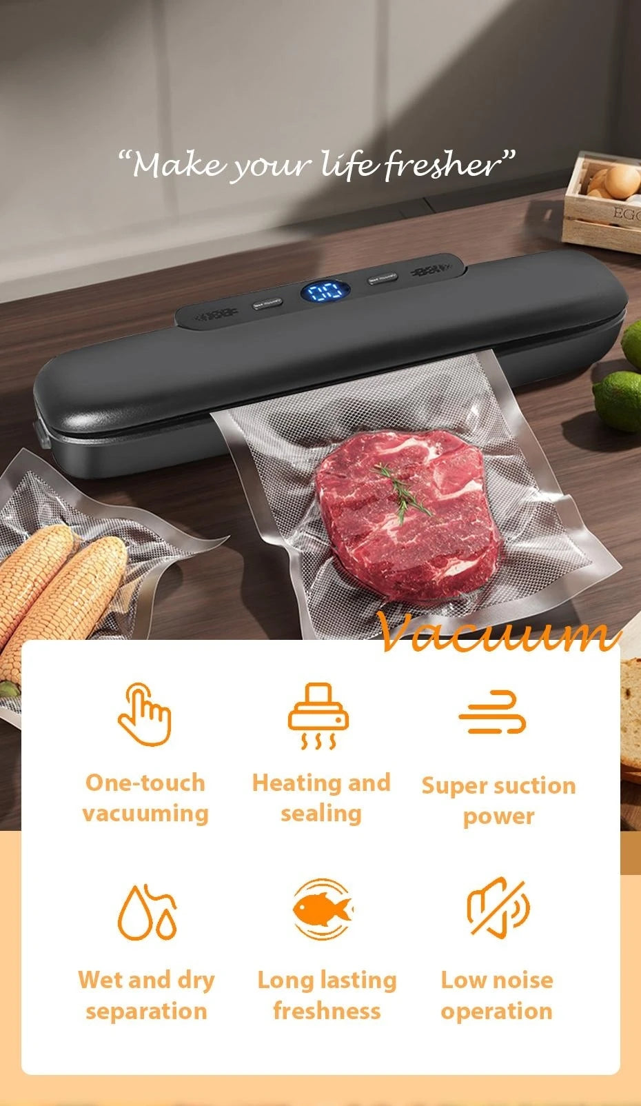 Electric Vacuum Food Sealer Machine | Wet & Dry Packing - Chamberland Homes