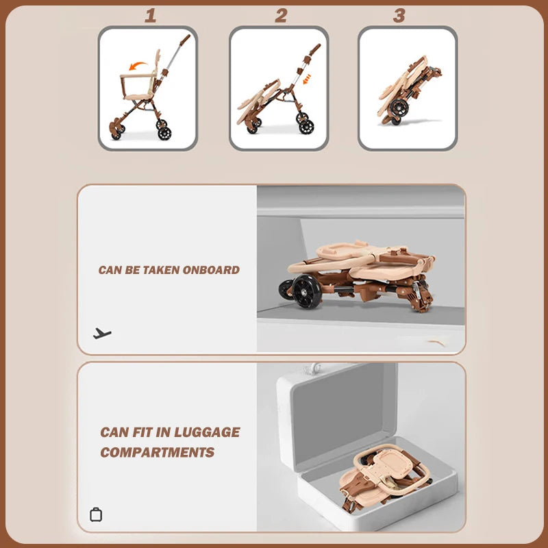 Baby Stroller for Toddler | Lightweight, One-Click Folding, Swivel Wheels - Chamberland Homes