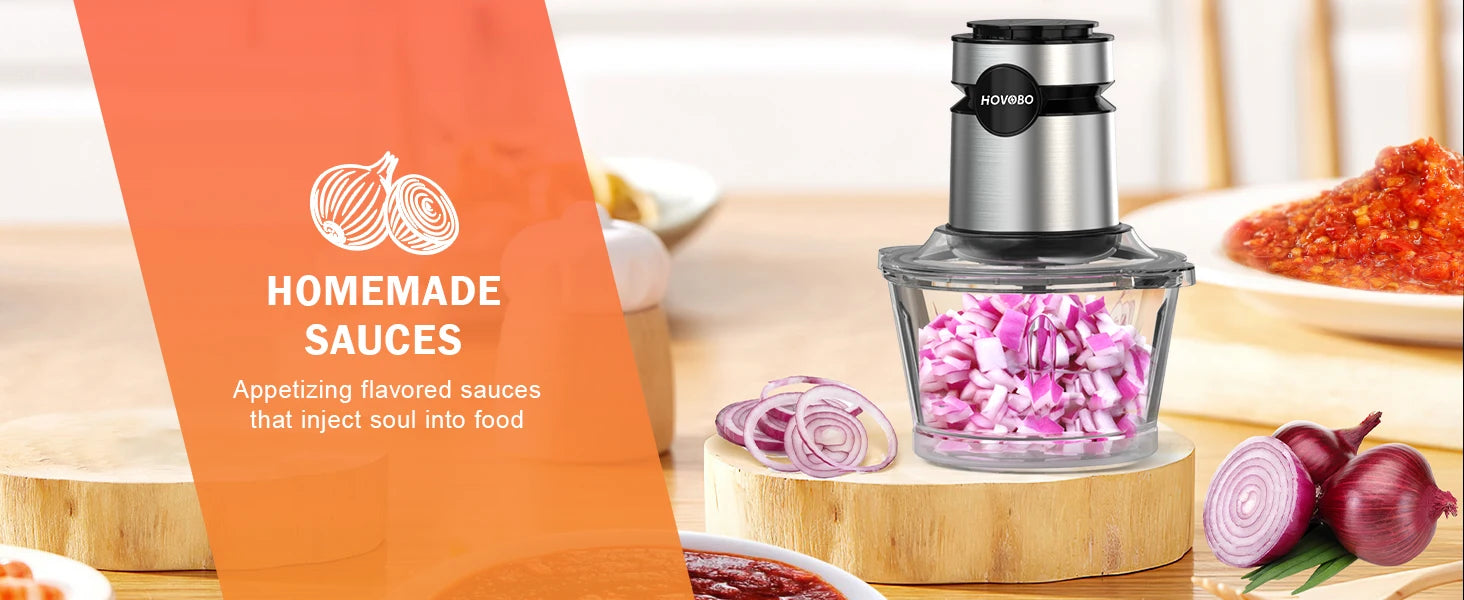 500W Electric Food Processor 2-Speed Meat Grinder & Vegetable Chopper - Chamberland Homes