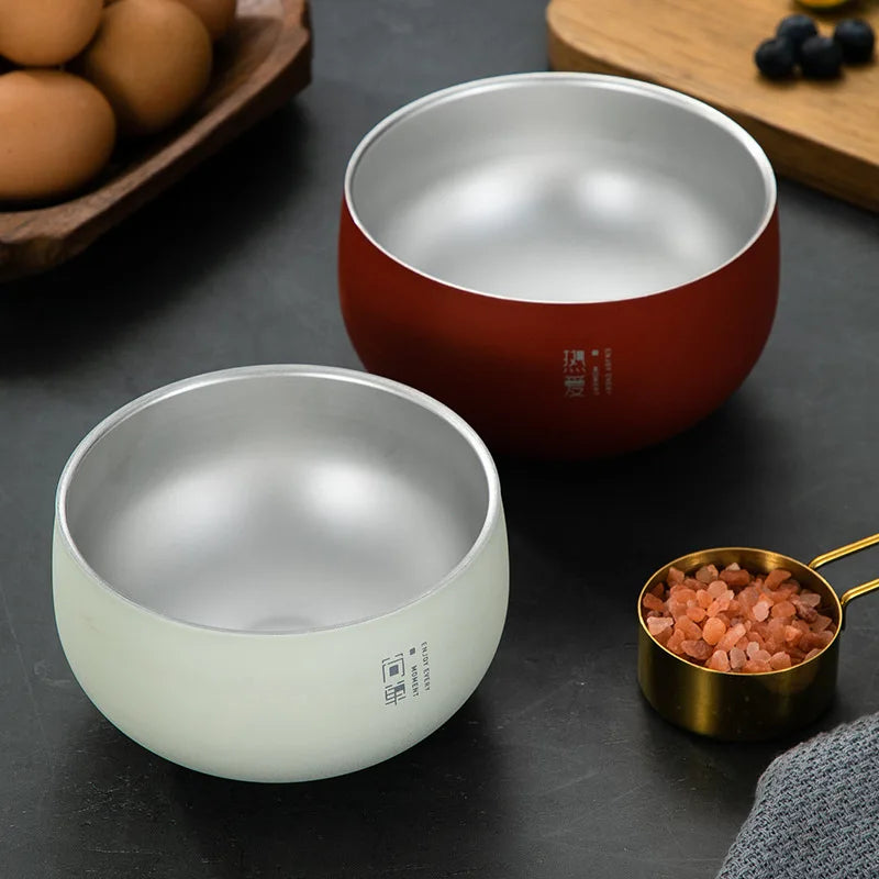 Japanese Style Rice Soup Bowl | Stainless Steel Double Layer - Chamberland Homes