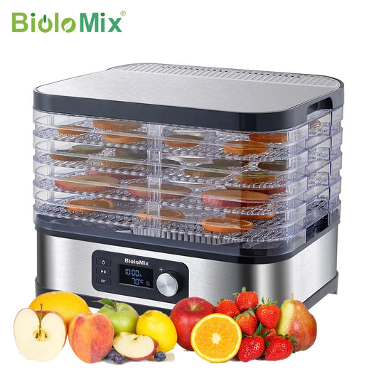 BioloMix 5-Tray Food Dehydrator | BPA-Free Digital Timer & Temperature Control - Chamberland Homes