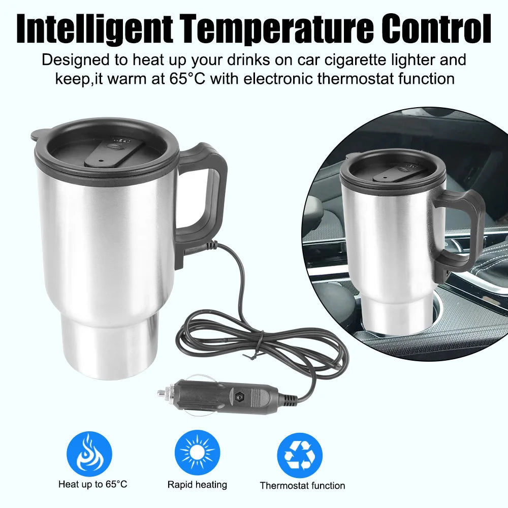 12V 450ml USB Electric Heating Car Kettle | Travel Mug