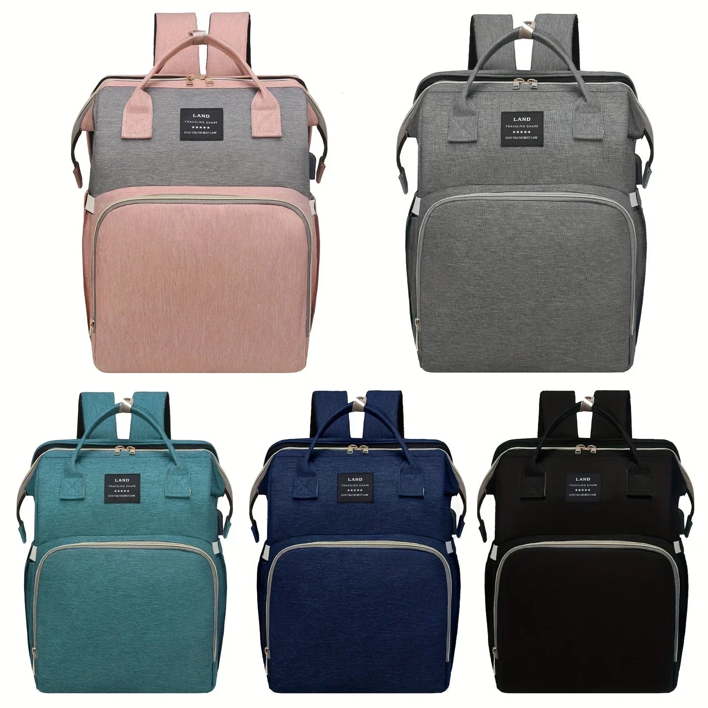 Foldable Portable Mommy Backpack with Crib Bed | Large Diaper Bag