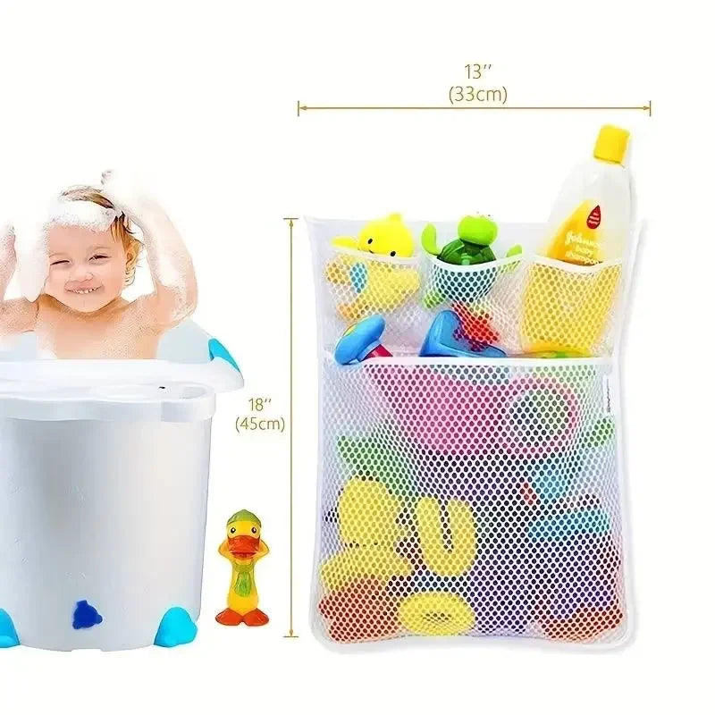 Baby Shower Bath Toys Storage Bag | Suction Cup Organizer Net - Chamberland Homes