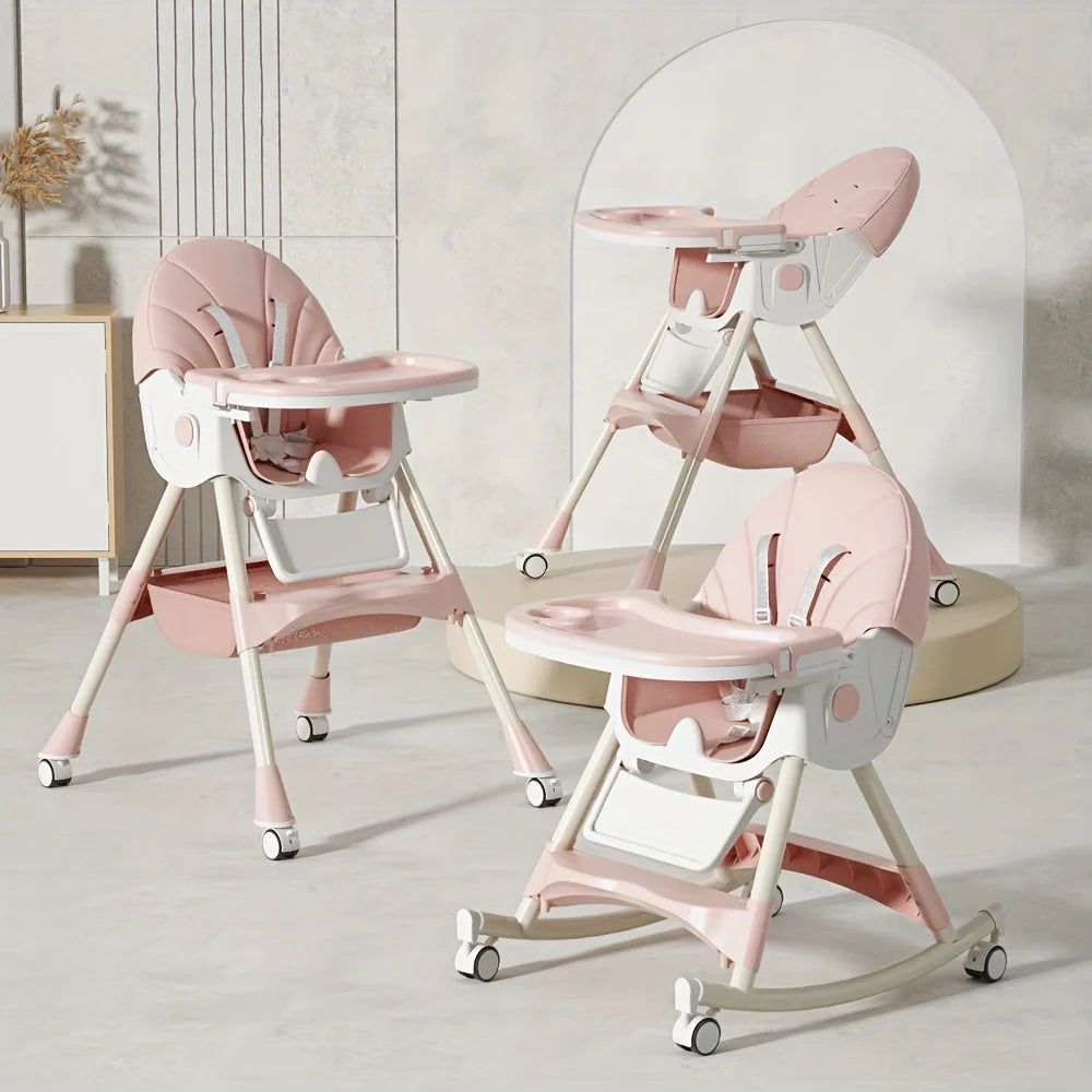 3-in-1 Convertible Baby High Chair | Foldable Infant Rocker - Chamberland Homes