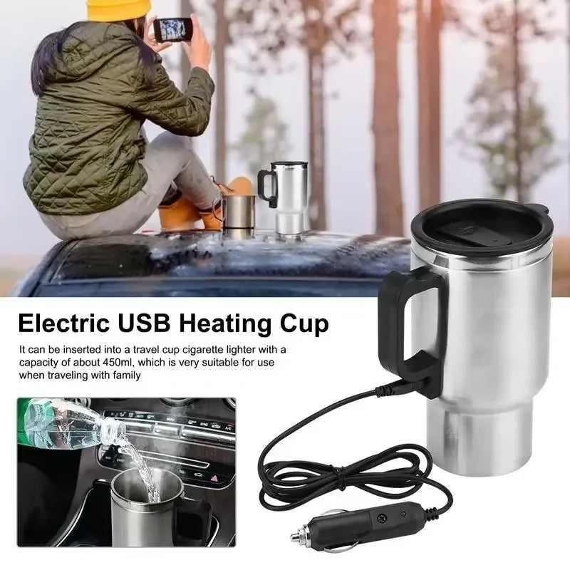 12V 450ml USB Electric Heating Car Kettle | Travel Mug