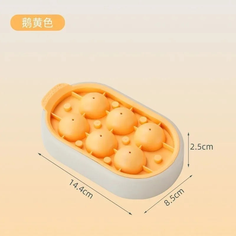 6-Cell Round Ice Cube Mold with Lid | Whiskey & Juice - Chamberland Homes