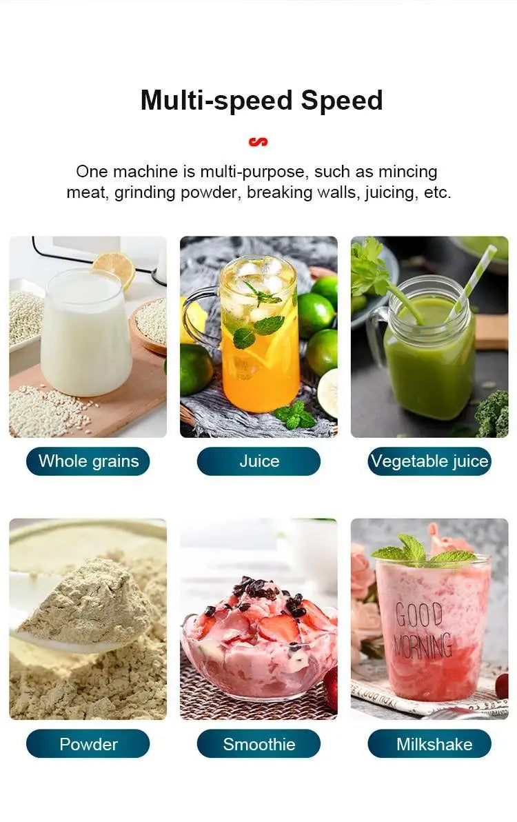 2000ML Large Capacity Ice Crusher & Food Processor Blender