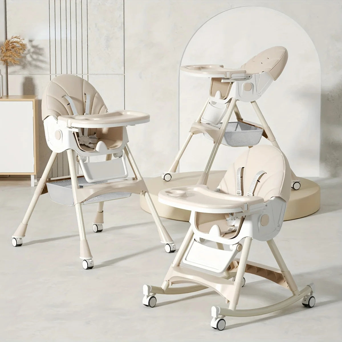 3-in-1 Convertible Baby High Chair | Foldable Infant Rocker - Chamberland Homes