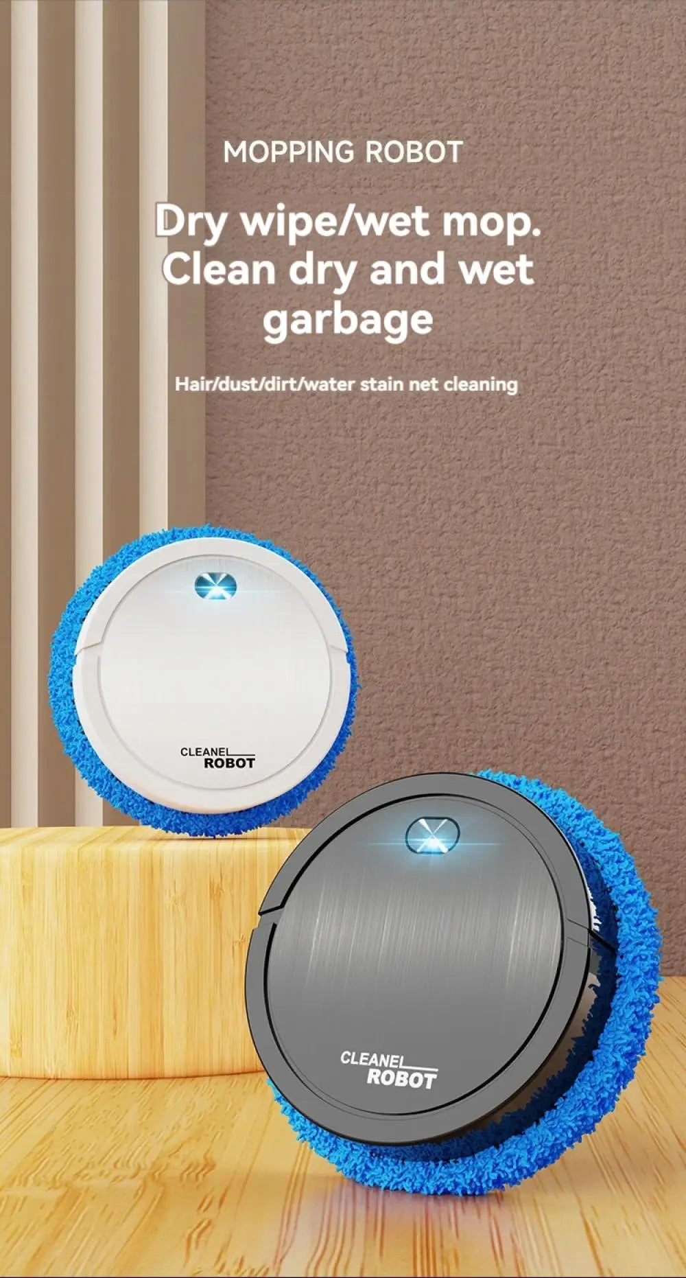 Floor Mopping Robot | Silent Wet & Dry Automatic Electric Sweeper - Chamberland Homes