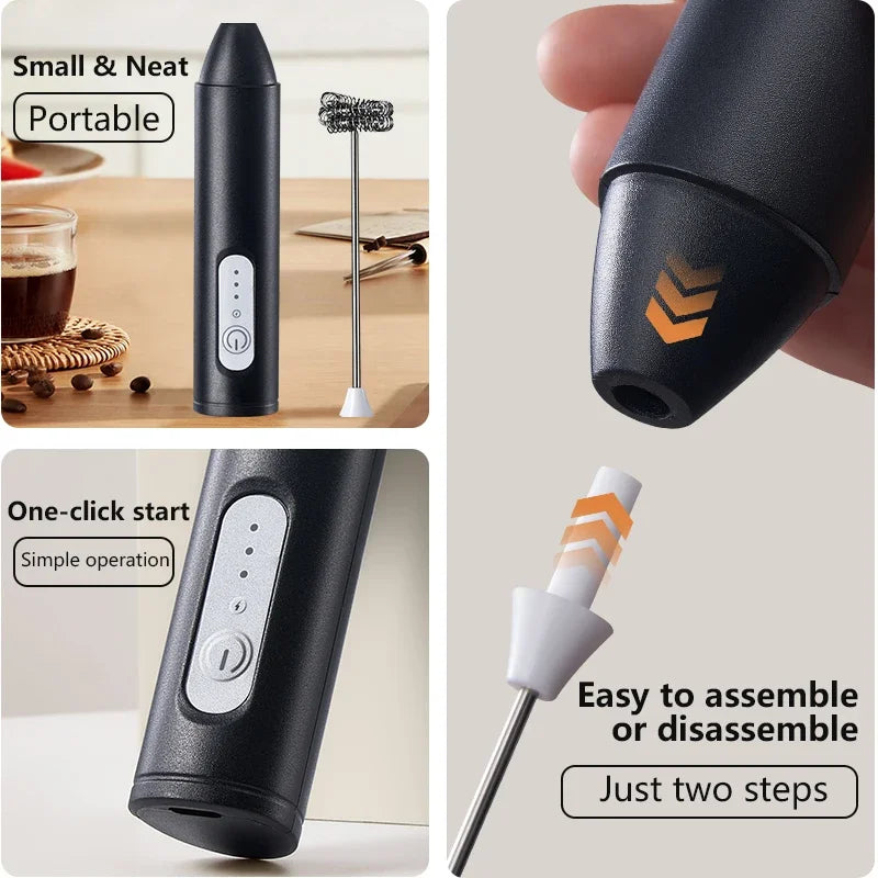 Mini Electric Handheld Milk Frother | USB Blender Whisk Mixer - Chamberland Homes