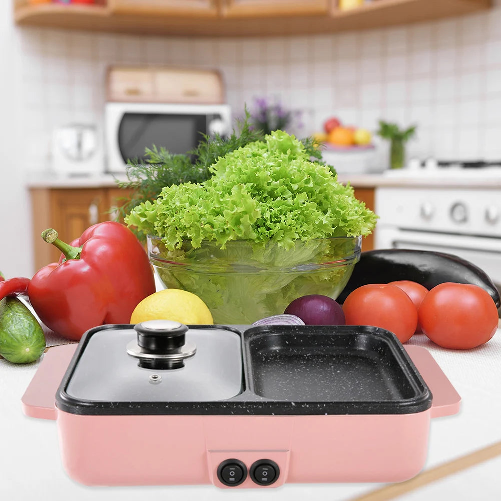 1000W Electric Hot Pot 2-in-1 Cooker | Two-Speed Temperature Control - Chamberland Homes